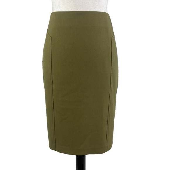 Halogen Skirt size 6 Olive Green Straight Pencil Knee Stretch Career Church Slim - Picture 1 of 8